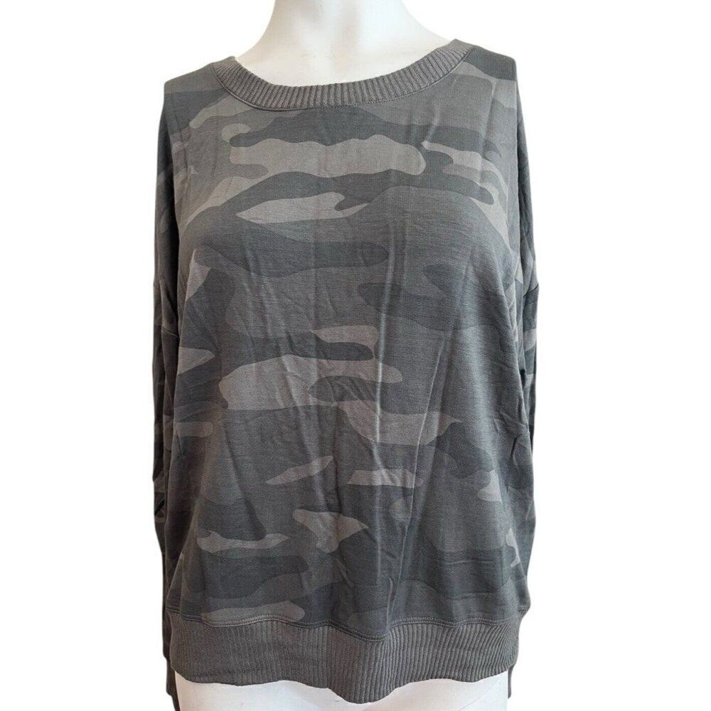 Splendid Women’s Large Long Sleeve Casual Camo Camouflage Shirt Stretch Top NWT